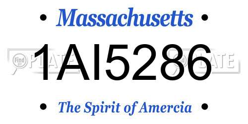 1AI5286 Massachusetts License Plate