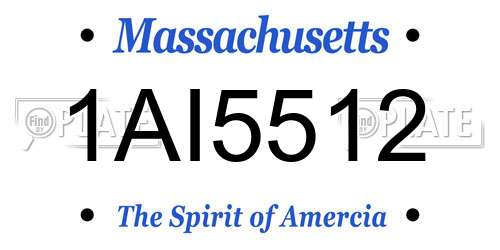 1AI5512 Massachusetts License Plate