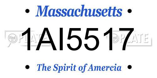 1AI5517 Massachusetts License Plate