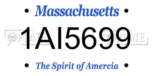1AI5699 Massachusetts License Plate