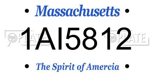 1AI5812 Massachusetts License Plate