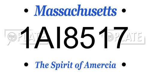 1AI8517 Massachusetts License Plate