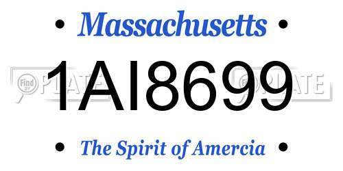 1AI8699 Massachusetts License Plate