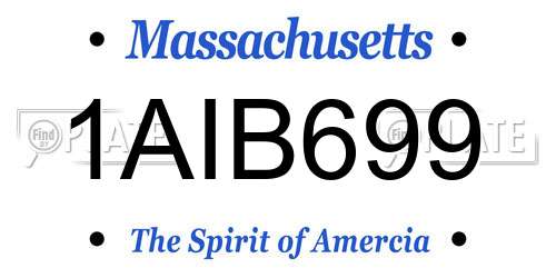 1AIB699 Massachusetts License Plate