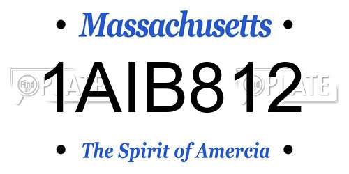1AIB812 Massachusetts License Plate