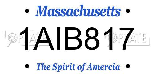 1AIB817 Massachusetts License Plate