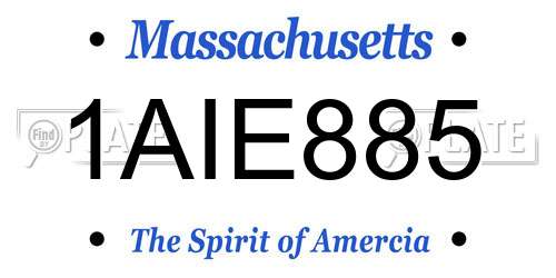 1AIE885 Massachusetts License Plate
