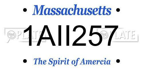 1AII257 Massachusetts License Plate