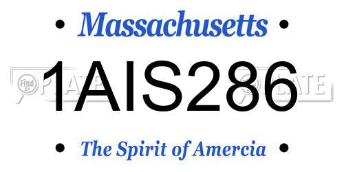 1AIS286 Massachusetts License Plate