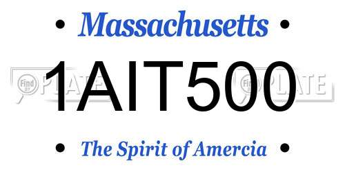 1AIT500 Massachusetts License Plate