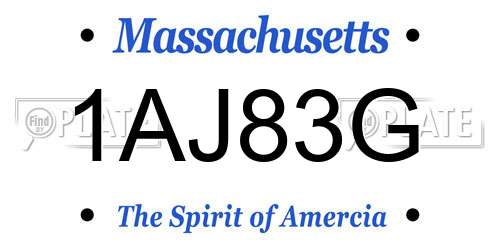1AJ83G Massachusetts License Plate