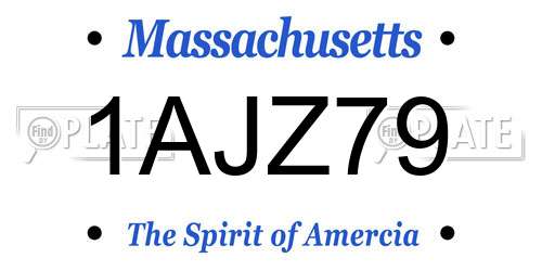 1AJZ79 Massachusetts License Plate