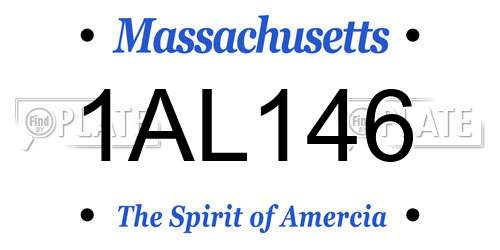 1AL146 Massachusetts License Plate