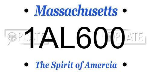 1AL600 Massachusetts License Plate