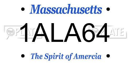 1ALA64 Massachusetts License Plate