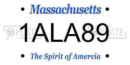 1ALA89 Massachusetts License Plate