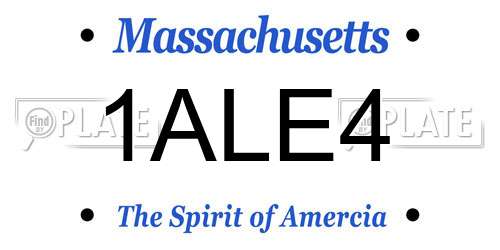 1ALE4 Massachusetts License Plate