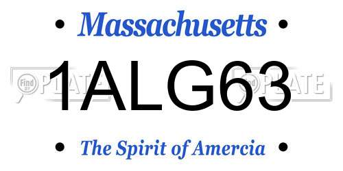 1ALG63 Massachusetts License Plate