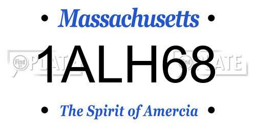 1ALH68 Massachusetts License Plate