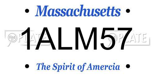 1ALM57 Massachusetts License Plate