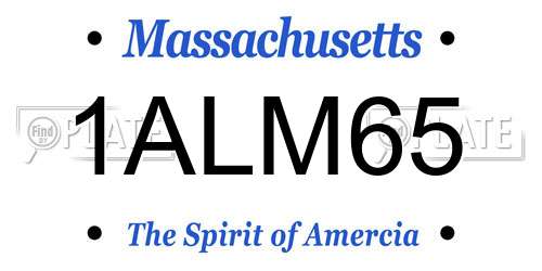 1ALM65 Massachusetts License Plate