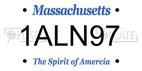 1ALN97 Massachusetts License Plate
