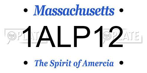 1ALP12 Massachusetts License Plate