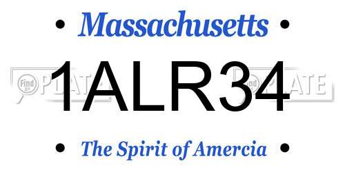 1ALR34 Massachusetts License Plate
