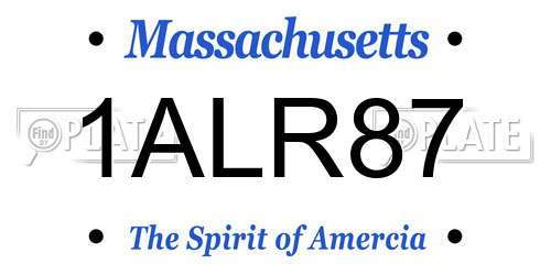 1ALR87 Massachusetts License Plate