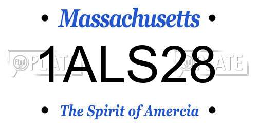 1ALS28 Massachusetts License Plate