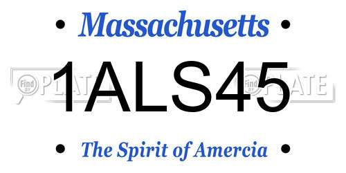 1ALS45 Massachusetts License Plate