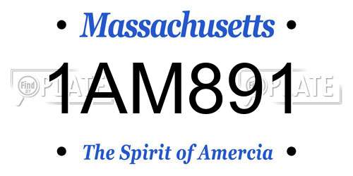 1AM891 Massachusetts License Plate