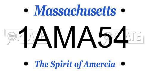 1AMA54 Massachusetts License Plate