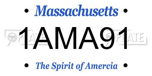 1AMA91 Massachusetts License Plate