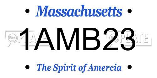 1AMB23 Massachusetts License Plate