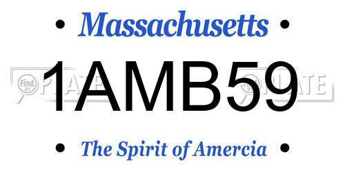 1AMB59 Massachusetts License Plate