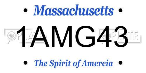1AMG43 Massachusetts License Plate