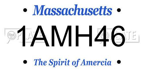 1AMH46 Massachusetts License Plate