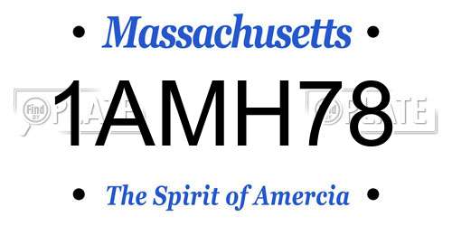 1AMH78 Massachusetts License Plate