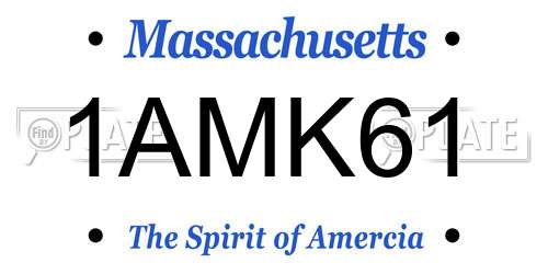 1AMK61 Massachusetts License Plate