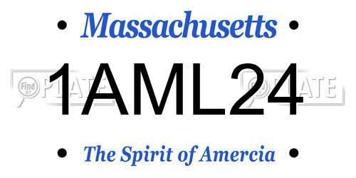 1AML24 Massachusetts License Plate