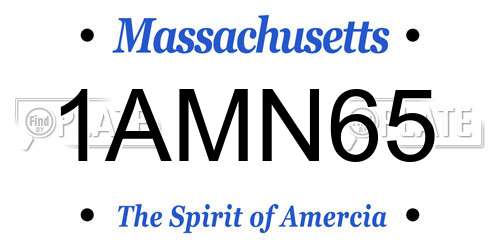 1AMN65 Massachusetts License Plate