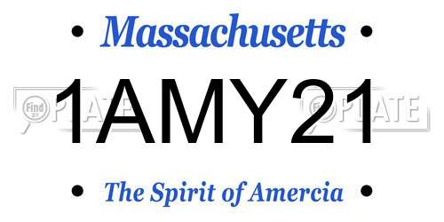 1AMY21 Massachusetts License Plate