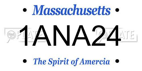 1ANA24 Massachusetts License Plate