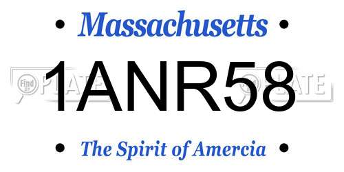 1ANR58 Massachusetts License Plate