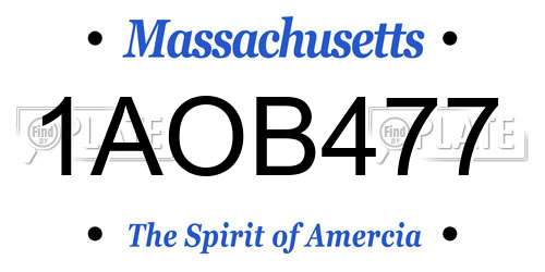 1AOB477 Massachusetts License Plate