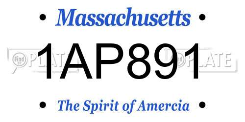 1AP891 Massachusetts License Plate