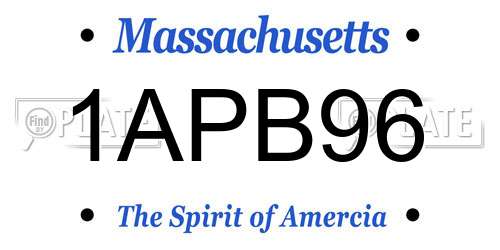 1APB96 Massachusetts License Plate