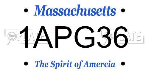 1APG36 Massachusetts License Plate