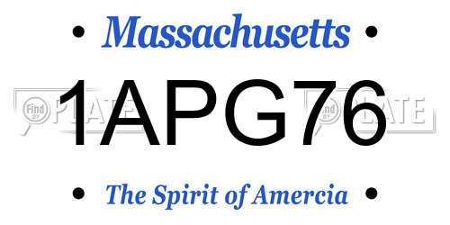 1APG76 Massachusetts License Plate